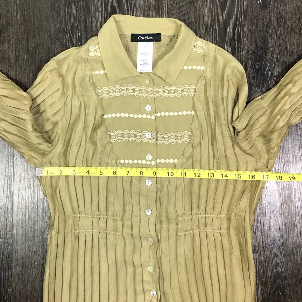 Cotlac Pleated Button-Down Blouse - image 7